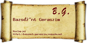 Bazsánt Geraszim névjegykártya